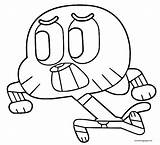 Gumball Running Coloring Wecoloringpage sketch template