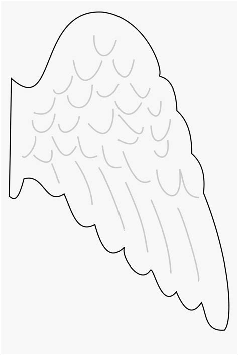 angel wing drawing clip art angel wing template printable  hd