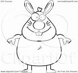Chubby Bunny Cartoon Cory Thoman Coloring Clipart Outlined Vector Royalty sketch template