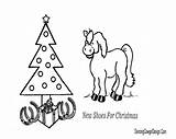 Coloring Christmas Pages Western Cowboy Tree Horse Cowgirl sketch template