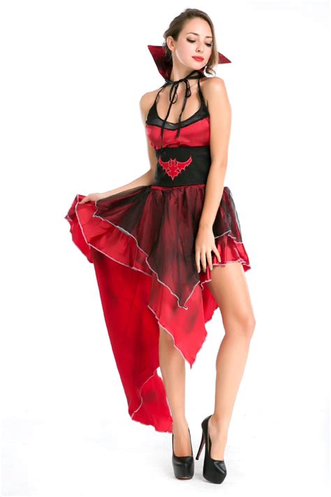 2016 New Halloween Women Sexy Queen Red Masquerade Costume Fantasia