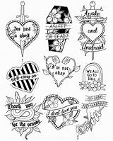 Tattoos Tattoo Flash Mcr Small Pages Coloring Drawings Sheet Tatoo Sheets Band Body Heart Cards Playing Katelyn Halloween Amazon Lovely sketch template