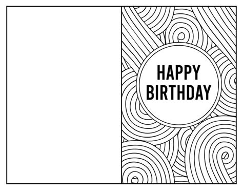 printable folding birthday card black  white birthday card