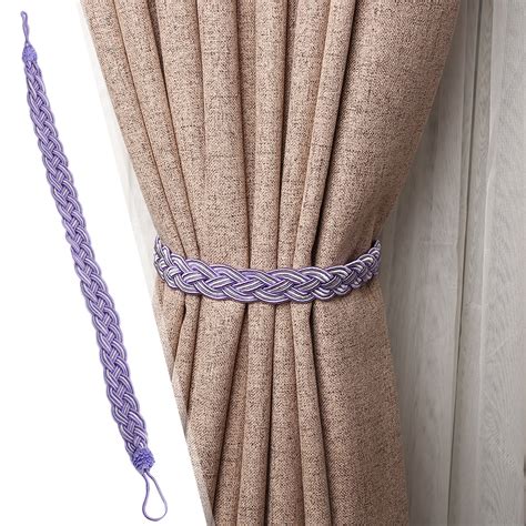 pair  braided tiebacks tie  rope curtains holdbacks curtain