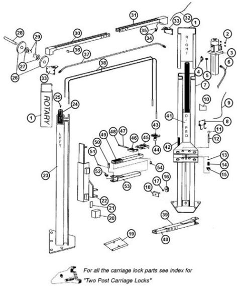 parts breakdown  rotary model ai  post lift svi international model lift parts rotary