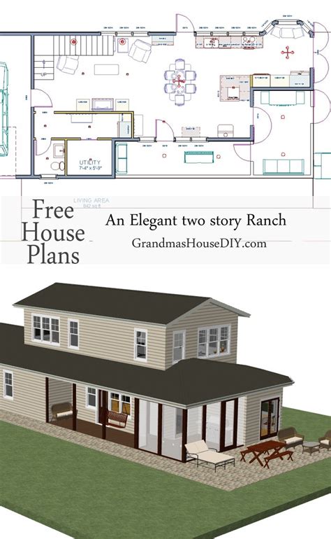 house plan  elegant  story ranch grandmas house diy