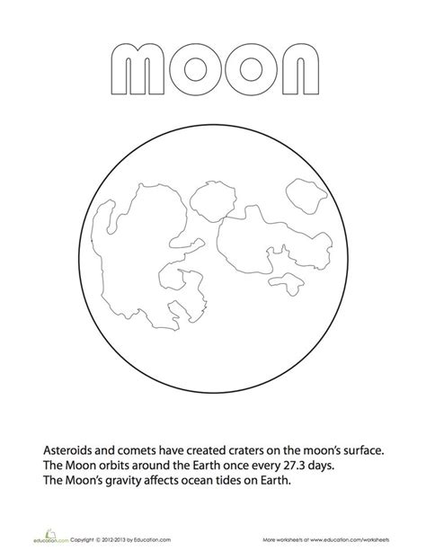 moon coloring page planet coloring pages earth  space science