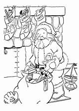 Coloring Stockings Christmas Pages Printable Filling Santa sketch template
