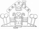 Gingerbread House Coloring Christmas Clipart Template Ginger Bread Houses Pages Pattern sketch template
