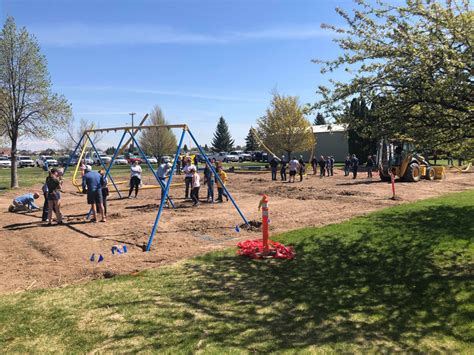 playground build underway at community park in idaho falls