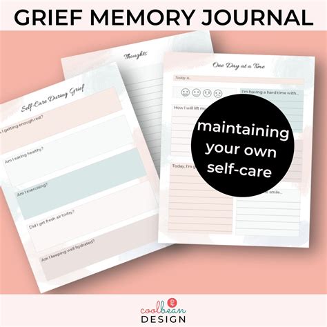 grief journal printable grief therapy grief  loss etsy