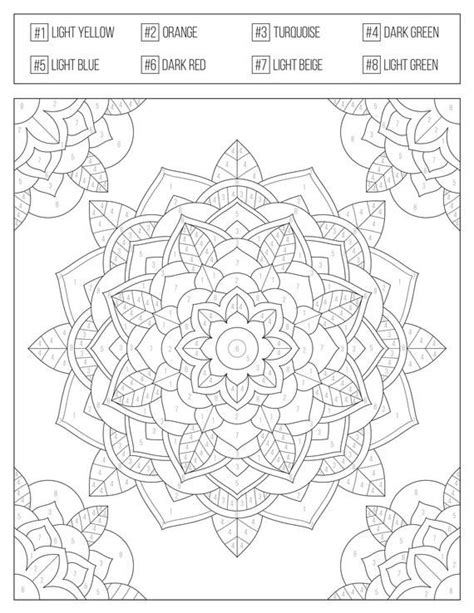color  numbers printable coloring book  adults teens etsy