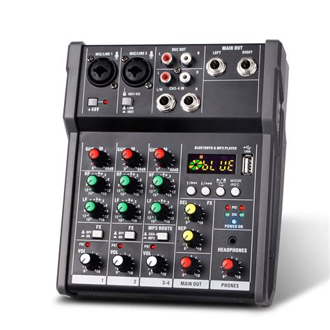 professional audio mixer sound board console  channel digital usb bluetooth mp computer input