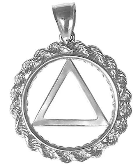Sterling Silver Aa Symbol In A Rope Style Circle Medium Size Pendant