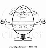 Egg Easter Cartoon Mascot Loving Clipart Thoman Cory Outlined Coloring Vector sketch template