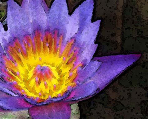 Purple Lotus Flower Zen Art Painting Painting By Sharon Cummings