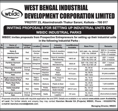 west bengal industrial development corporation limited ad advert gallery