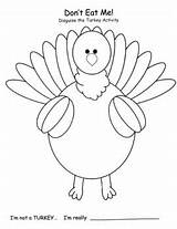 Turkey Disguise Template Eat Coloring Cutout Don Dont Subject sketch template