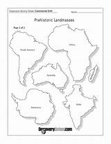 Continent Continents Pangea Puzzle Landmasses Montessori Impressive Prehistoric Preschool Classroom sketch template