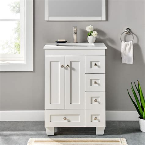 white vanity  white quartz top chicago  white washed walnut