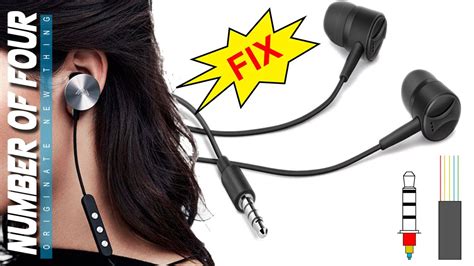fix earphone working   side   wiring  wire   pole earphone jack youtube