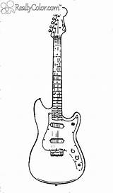 Coloring Pages Guitar Colouring sketch template