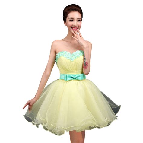 Yellow Short Homecoming Dresses Formal Cocktail Prom