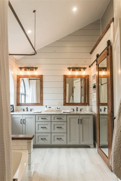 modern farmhouse master bathrooms
