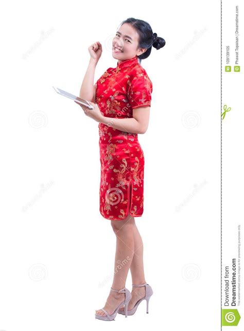 Portret Van Mooie Jonge Aziatische Chinese De Kledingstradi Van De