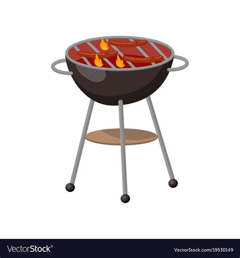 barbecue party grill  sausages cartoon vector image