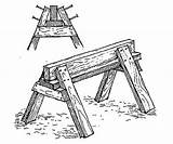 Sawhorse Improving Just Wooden Case Don sketch template