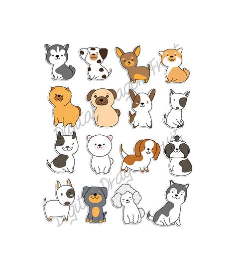dog stickers cute puppy planner stickers printable planner etsy
