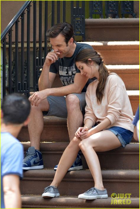 jason sudeikis and alison brie look tired after filming movie scene for