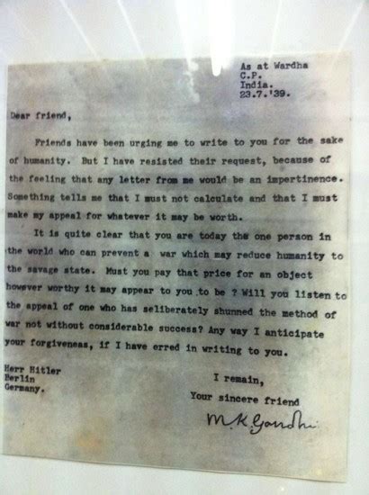 Gandhi Letter To Hitler The Mary Sue