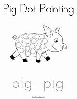 Dot Pig Painting Coloring Farm Animal Noodle Twistynoodle Kids Pages Twisty sketch template