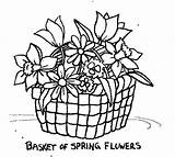 Coloring Flowers Pages Spring Flower Basket Colouring Put Drawing Tocolor Kids Print Color Getdrawings Printable Sheet Books Colorings Disney Getcolorings sketch template