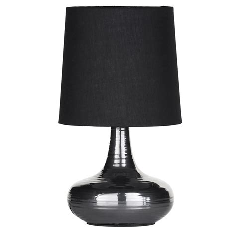 Mini Scratched Bedside Table Lamp In Black With Shade Uk
