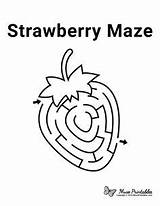 Maze Strawberry Mazes Museprintables Printable Food Kids sketch template
