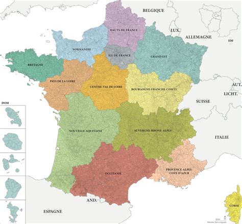 carte de france des regions en