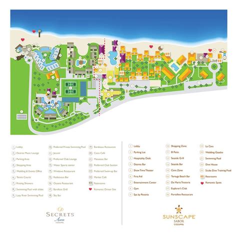 secrets sabor resort maps cozumel pinterest
