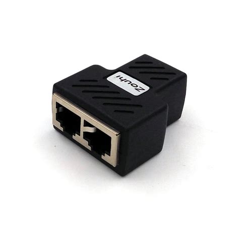 high quality gold plated rj cable port splitter    adapter connector cat cat lan