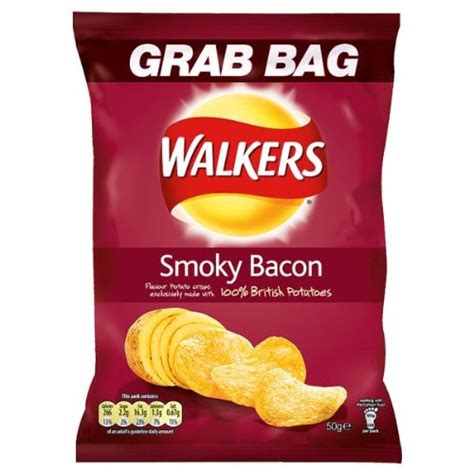walkers grab bag smoky bacon flavour crisps  approved food