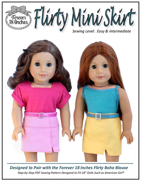 Forever 18 Inches Flirty Mini Skirt Doll Clothes Pattern 18 Inch