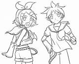 Vocaloid Coloring Pages Len Rin Para Lineart Deviantart Group Color Getcolorings Getdrawings Popular sketch template