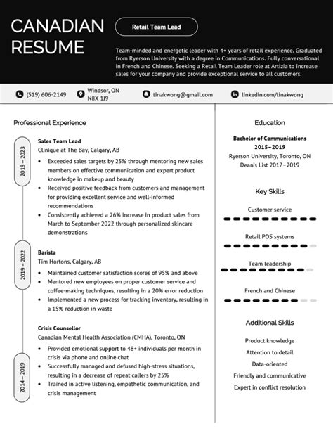 canadian resume format examples resume writing