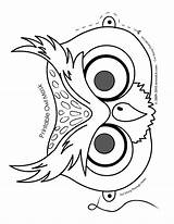 Owl Mask Coloring Print Halloween Masks Animal Jr Ausmalbilder Pages sketch template