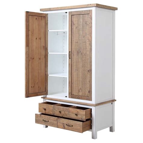armoire penderie  portes en bois recycle blanc rivages armoires interiors
