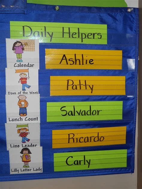 preschool helper chart classroom helper chart teaching elementary