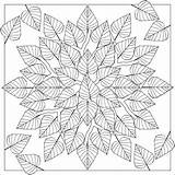 Mandala Pages Coloring Fall Leaves Printable Leaf Adults Mandalas Print Birch Fractal Color Autumn Colorear Adult Para Colouring Otoño September sketch template