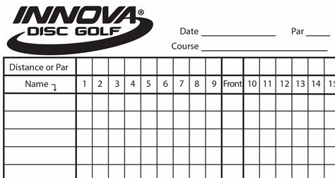 golf scorecard  document template